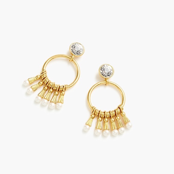 J. Crew Jewelry - New J.CREW Pearl Fringe Charm Earrings